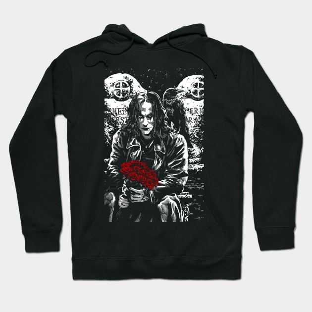 The Crow brandon lee 94 1994 goth mime emo Hoodie by JonathanGrimmArt